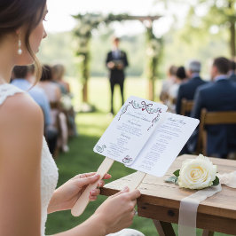 Abanico Programa de Fans para la Ceremonia de Boda de los