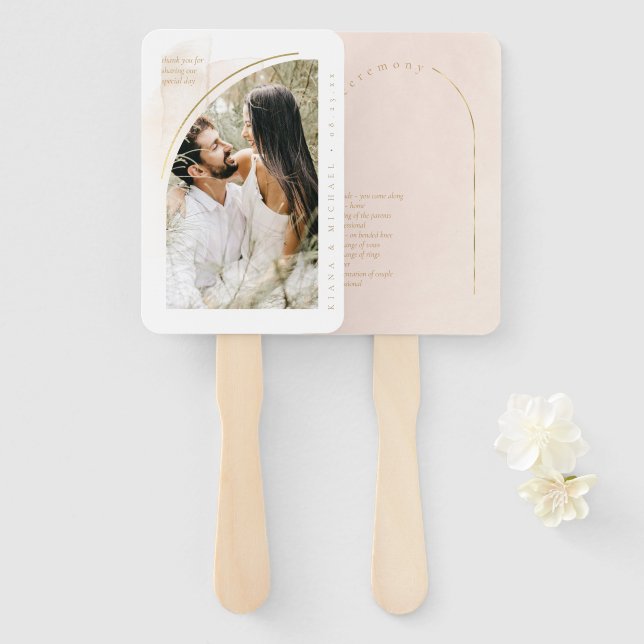 Abanico Programa de Fotos de Boda Boho Oasis Blush ID959 (Anverso y reverso)