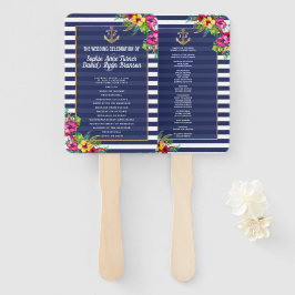 Abanico Programa de franjas azules de la marina tropical f