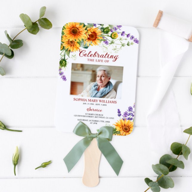 Abanico Programa de Funeral de Girasoles y Lavanda Juego d (Subido por el creador)