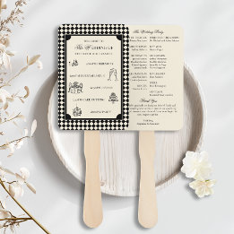 Abanico Programa de Itinerario de Boda Black & Ivory Old M