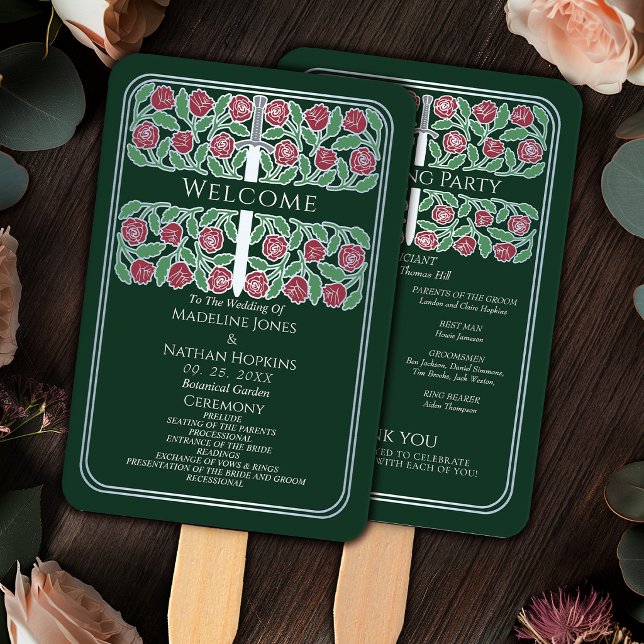 Abanico Programa de la boda real Espada Floral de Plata Ve (Subido por el creador)