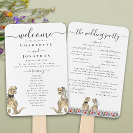 Abanico Programa de la Ceremonia de Boda con Tema de Dinos