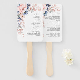 Abanico Programa de matrimonio botánico de acuarela floral