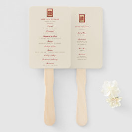 Abanico Programa de matrimonio chino Rectangle Double Happ