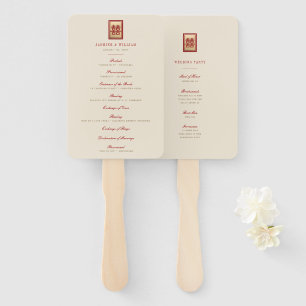 Abanico Programa de matrimonio chino Rectangle Double Happ