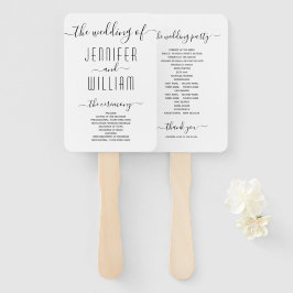 Abanico Programa de matrimonio de caligrafía de escritura