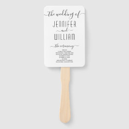 Abanico Programa de matrimonio de caligrafía de escritura