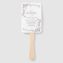 Abanico Programa de matrimonio de caligrafía de flores sil