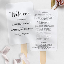 Abanico Programa de Matrimonio de Caligrafía Moderna Simpl