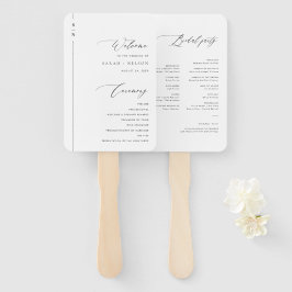 Abanico Programa de Matrimonio de Caligrafía Simple