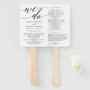 Abanico Programa de matrimonio de color EDITABLE con guión
