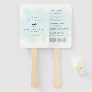 Abanico Programa de matrimonio de color turquesa de agua s