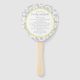 Abanico Programa de matrimonio de iris amarillo y damasco 