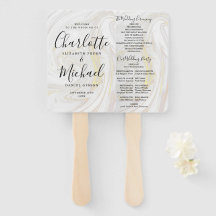 Programa de matrimonio de mármol con guión de firm