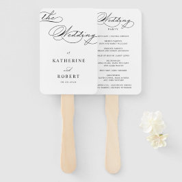 Abanico Programa de matrimonio de tipografía de lujo