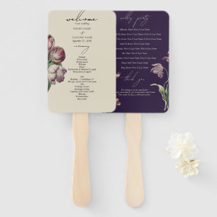 Abanico Programa de matrimonio de Tulipanes morados de col