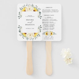 Abanico Programa de matrimonio floral Sunflower Ivory Peon