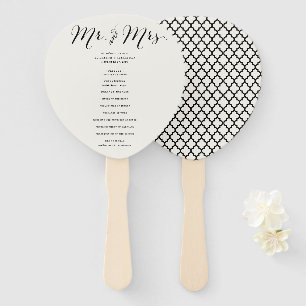 Abanico Programa de matrimonio geométrico con guión clásic