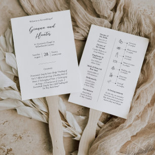 Abanico Programa de matrimonio minimalista (conjunto de 10