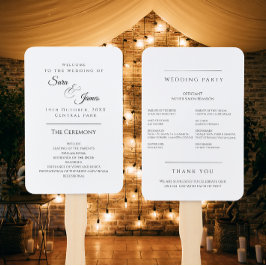 Abanico Programa de matrimonio moderno de tipografía simpl