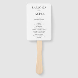 Abanico Programa de matrimonio moderno simple en negrita y