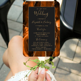 Abanico Programa de Matrimonio Oscuro de la Agate de Oro N