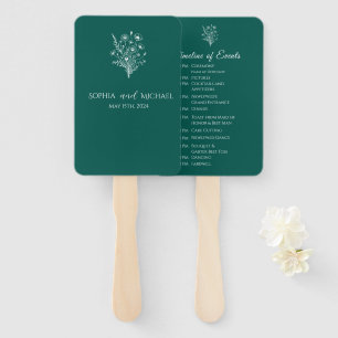 Abanico Programa de matrimonio para la elegancia de flores
