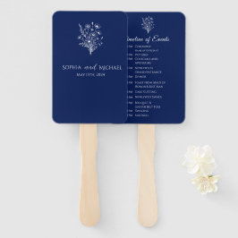Abanico Programa de matrimonio para la elegancia de flores