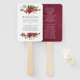 Abanico Programa de matrimonio para Navidades de la acuare