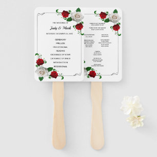 Abanico Programa De Matrimonio Para Navidades De Rosas Roj