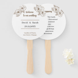 Abanico Programa de matrimonio personalizado de flores mar