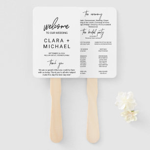 Abanico Programa de matrimonio por caligrafía caprichosa