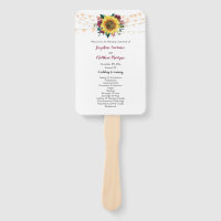 Programa de matrimonio Rustic Sunflower String Lig