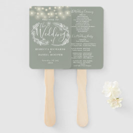 Abanico Programa de matrimonio Sage Green String Lights