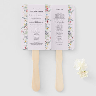 Abanico Programa de Matrimonio Simple de Flor Silvestre