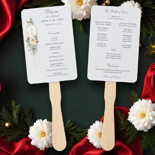 Abanico Programa de Monograma Floral de Navidad Simplement