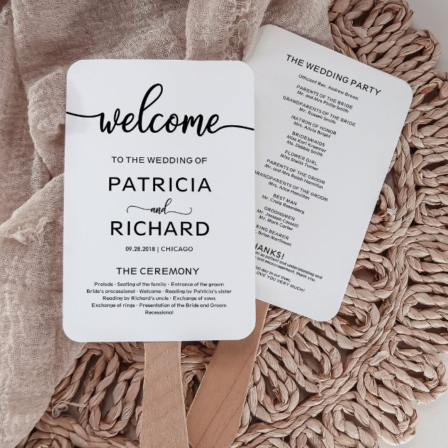 Abanico Programa de Orden de Servicio de Ceremonia de Boda (Subido por el creador)