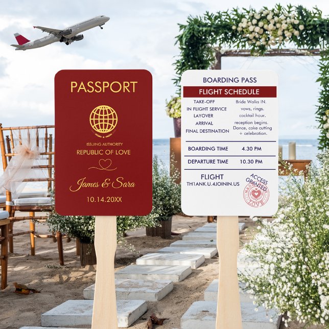 Abanico Programa de pasaporte de boda rojo de destino únic (Subido por el creador)