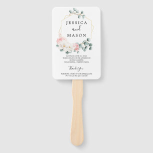 Abanico Programa de ventilador de boda de verde floral