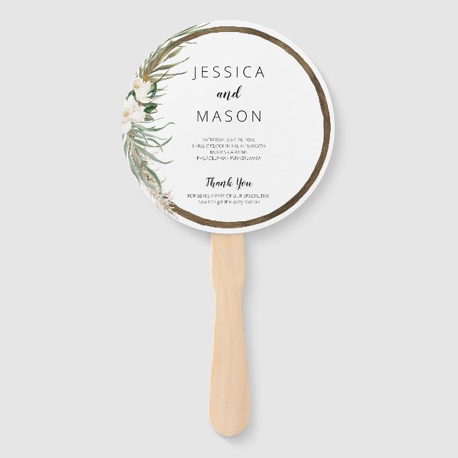 Abanico Programa de Ventiladores Bodas Bohemias (Anverso)