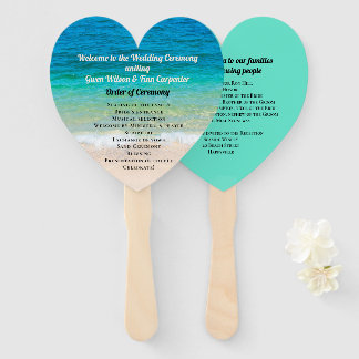 Abanico Programa de Ventiladores Bodas en forma de corazón