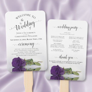 Abanico Programa Deep Royal Purple Rosa Elegant Wedding
