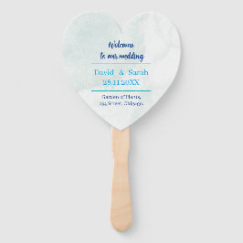 Abanico Programa Elegante Blue Personalized Wedding