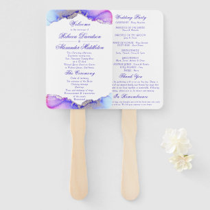 Abanico Programa Elegante de Boda Ametista Púrpura