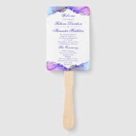 Abanico Programa Elegante de Boda Ametista Púrpura