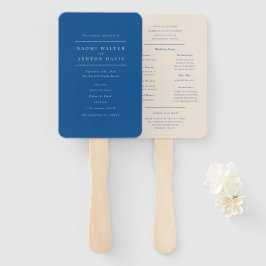 Abanico Programa Elegante de Boda Azul