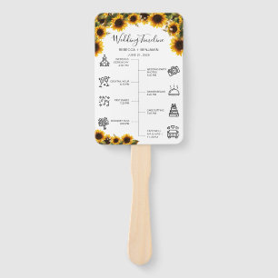 Abanico Programa Elegante de Boda con Buquet de Sunflowers