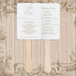 Abanico Programa Elegante de Boda de Oro