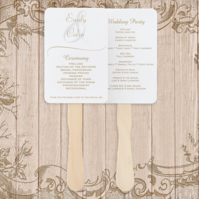 Abanico Programa Elegante de Boda de Oro (Subido por el creador)